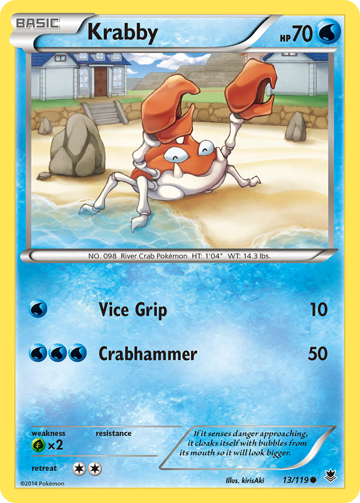 Krabby 13/119 English Pokémon card from Phantom Forces (2014)