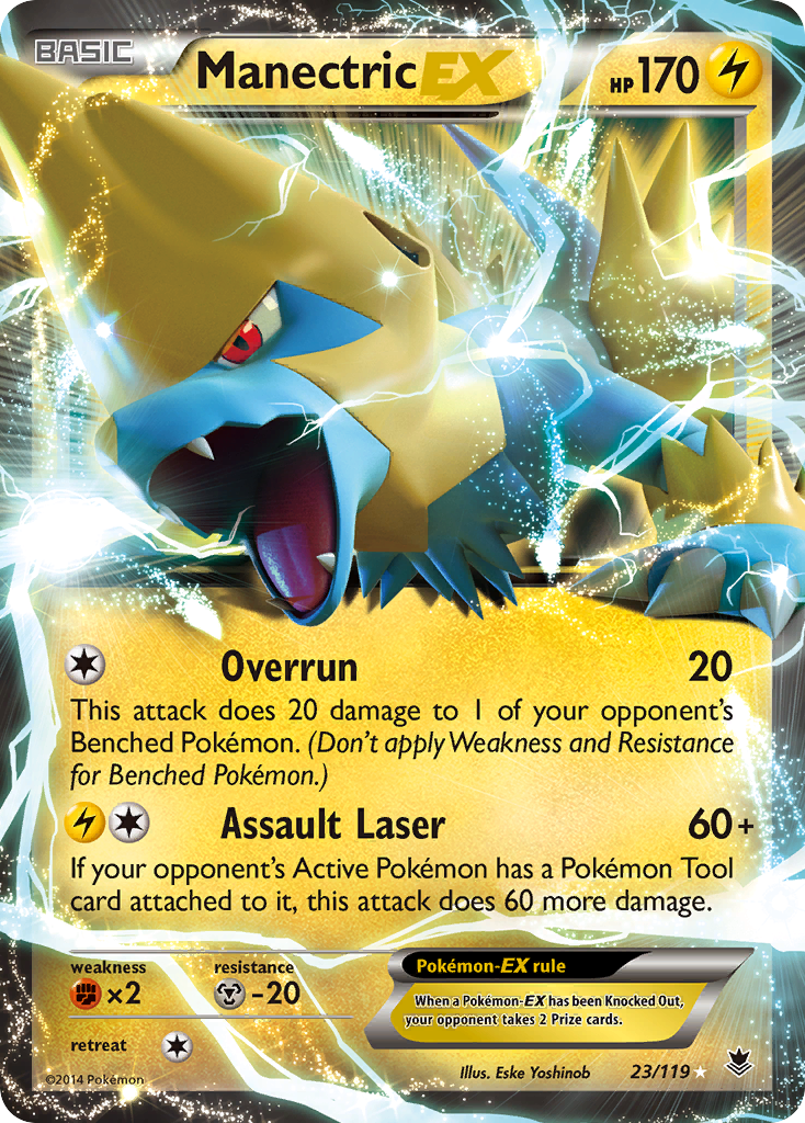 Manectric-EX 23/119 English Pokémon card from Phantom Forces (2014)