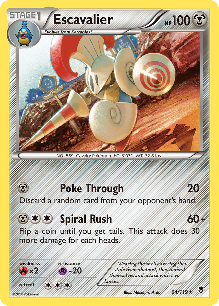 Escavalier 64/119 English Pokémon card from Phantom Forces (2014)