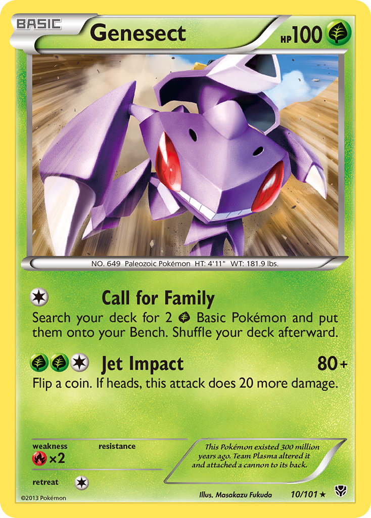 Genesect 10/101 Pokémon card from Plasma Blast (2013), English Rare