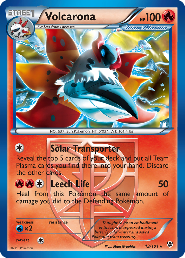 Volcarona 13/101 Pokémon card from Plasma Blast (2013), English Rare