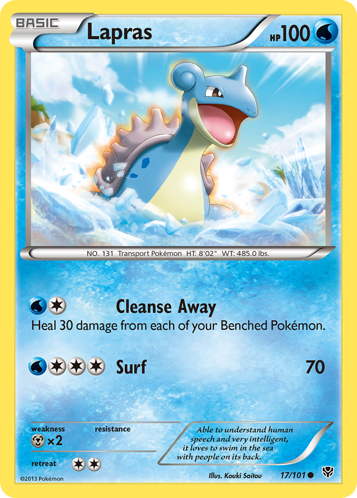 Lapras 17/101 Pokémon card from Plasma Blast (2013), English Common