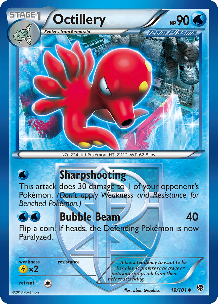 Octillery 19/101 Pokémon card from Plasma Blast (2013), English Uncommon