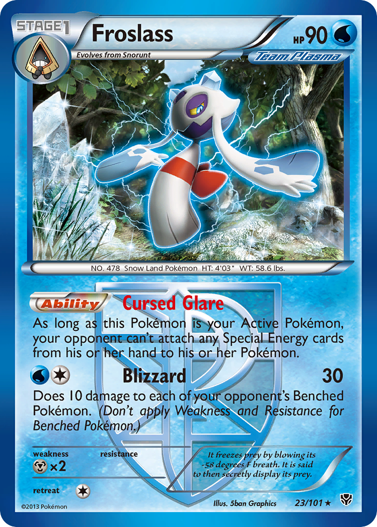 Froslass 23/101 Pokémon card from Plasma Blast (2013), English Rare