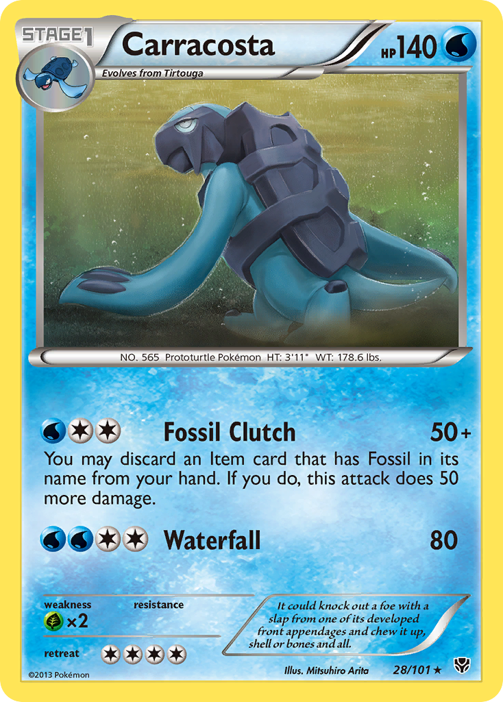 Carracosta 28/101 Pokémon card from Plasma Blast (2013), English Rare