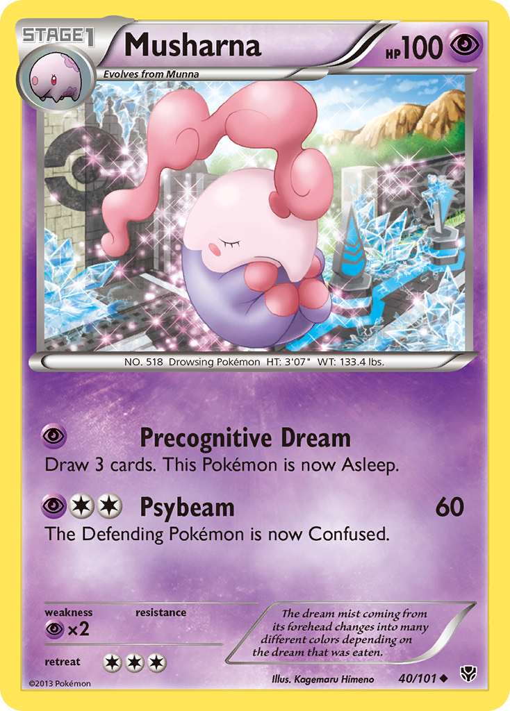 Musharna 40/101 Pokémon card from Plasma Blast (2013), English Uncommon