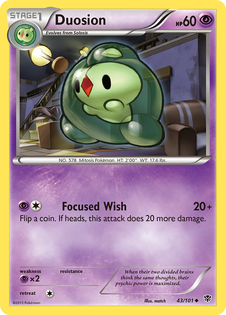 Duosion 43/101 Pokémon card from Plasma Blast (2013), English Uncommon