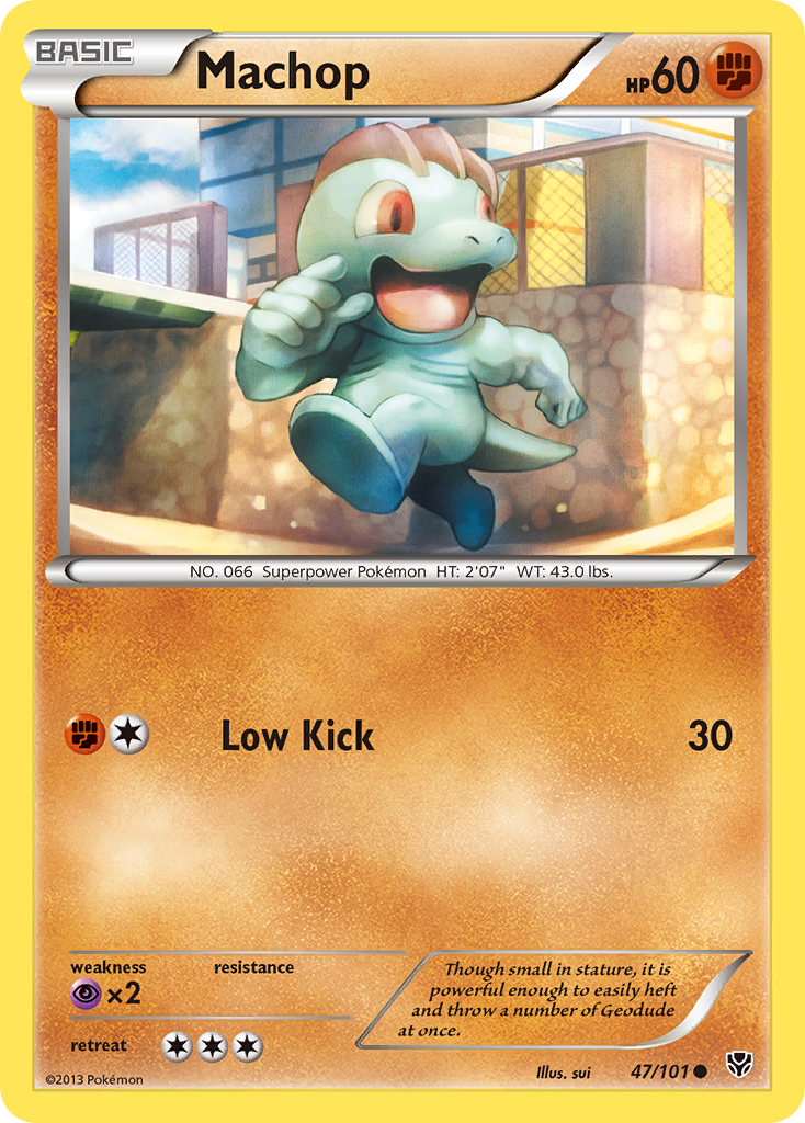 Machop 47/101 Pokémon card from Plasma Blast (2013), English Common
