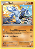 Sawk 52/101 Pokémon card from Plasma Blast (2013), English Common
