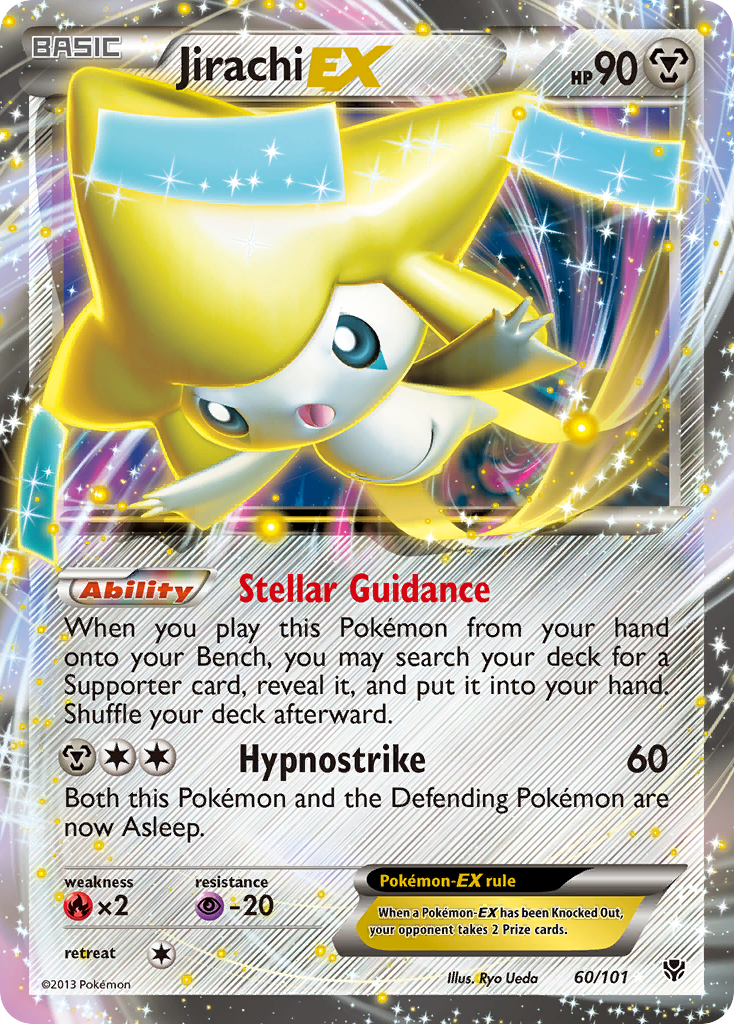 Jirachi-EX 60/101 Pokémon card from Plasma Blast (2013), English Rare Holo EX