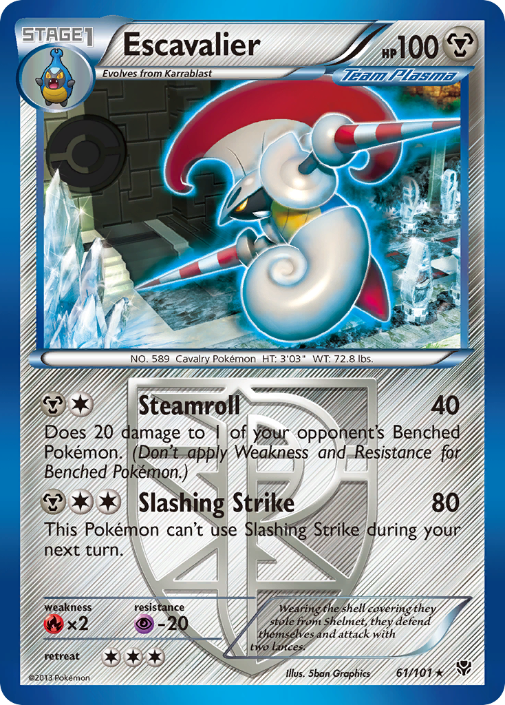 Escavalier 61/101 Pokémon card from Plasma Blast (2013), English Rare