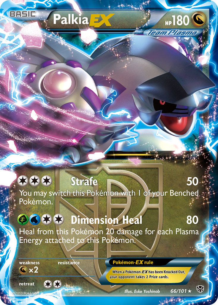 Palkia-EX 66/101 Pokémon card from Plasma Blast (2013), English Rare Holo EX