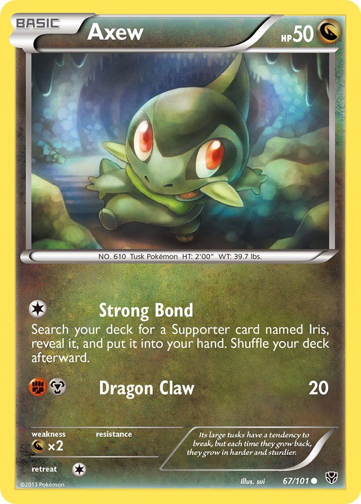Axew 67/101 Pokémon card from Plasma Blast (2013), English Common