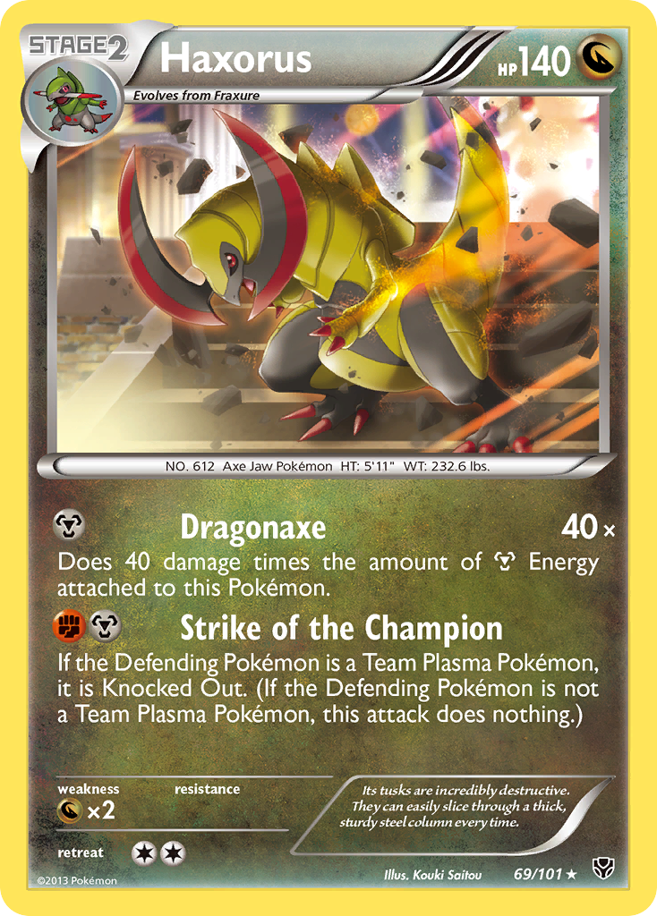 Haxorus 69/101 Pokémon card from Plasma Blast (2013), English Rare Holo