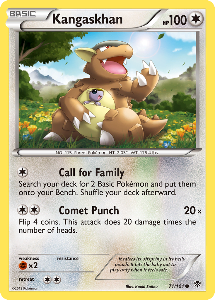 Kangaskhan 71/101 Pokémon card from Plasma Blast (2013), English Common