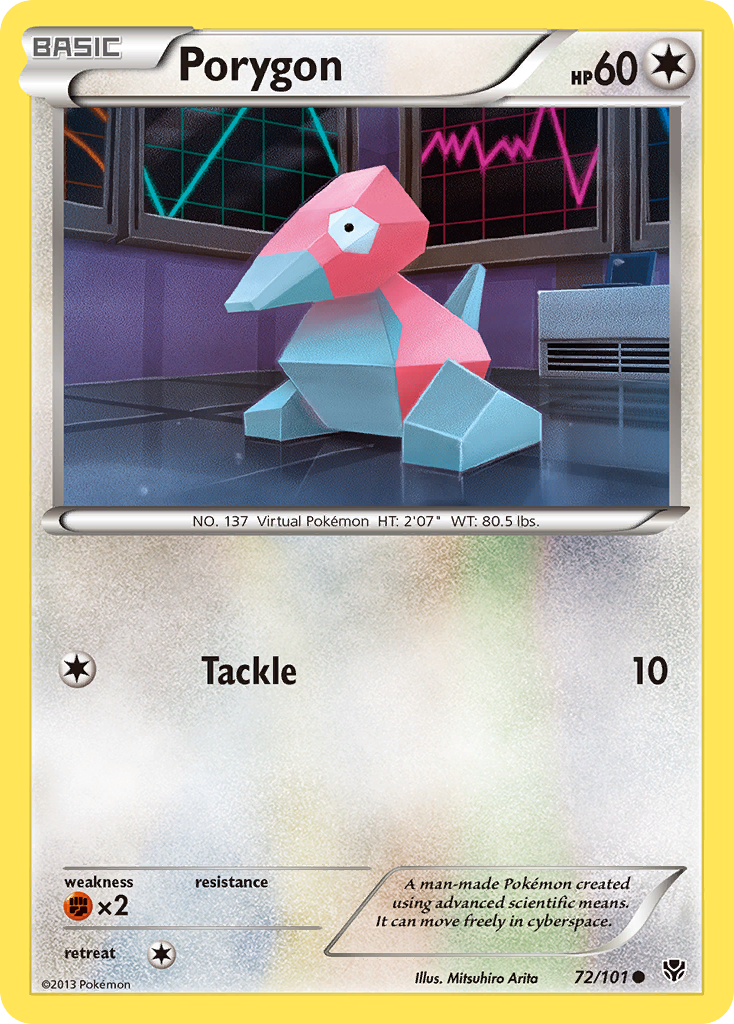 Porygon 72/101 Pokémon card from Plasma Blast (2013), English Common
