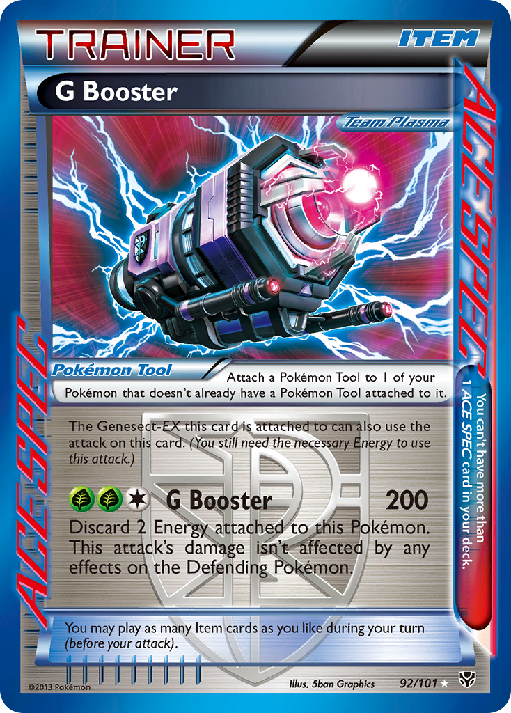 G Booster 92/101 Pokémon card from Plasma Blast (2013), English Rare ACE