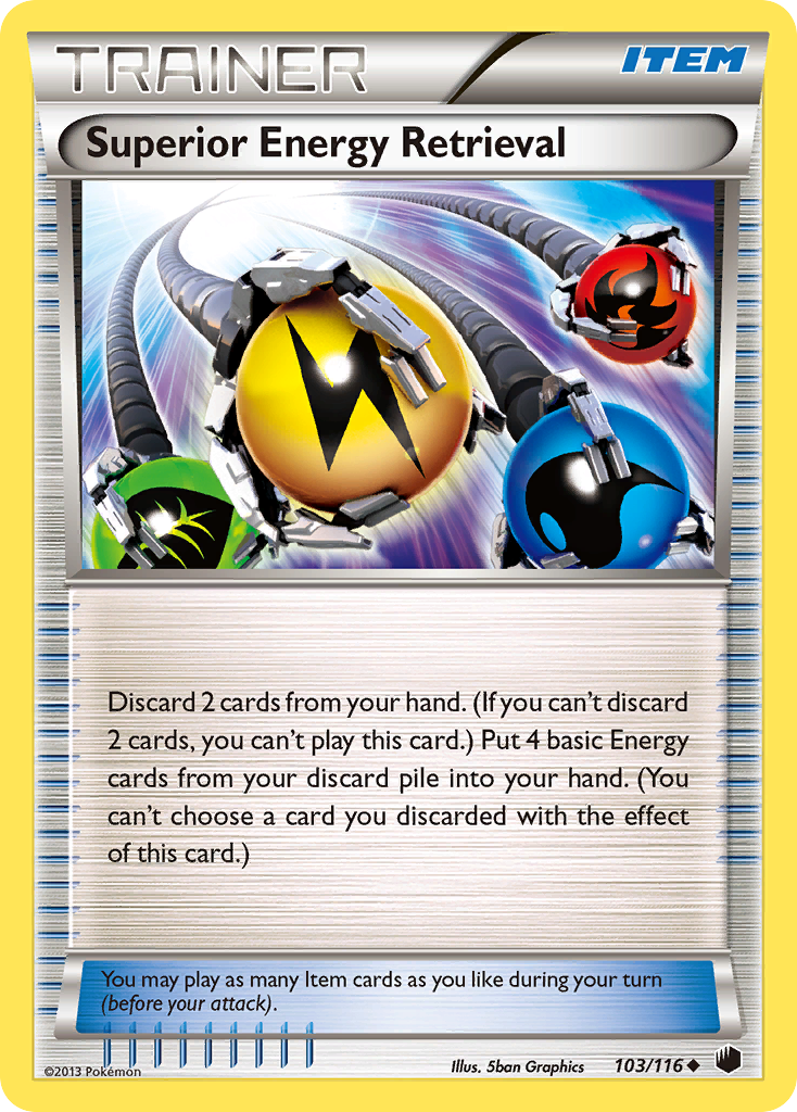 Superior Energy Retrieval 103/116 Pokémon card from Plasma Freeze (2013), English Uncommon