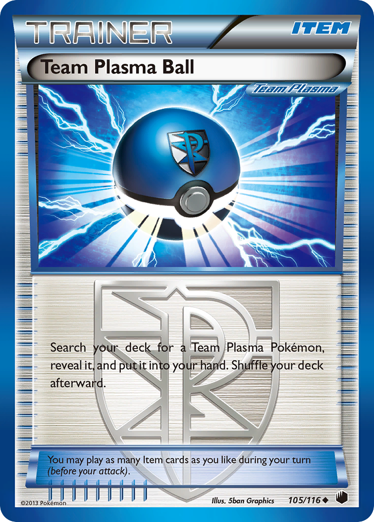 Team Plasma Ball 105/116 Pokémon card from Plasma Freeze (2013), English Uncommon