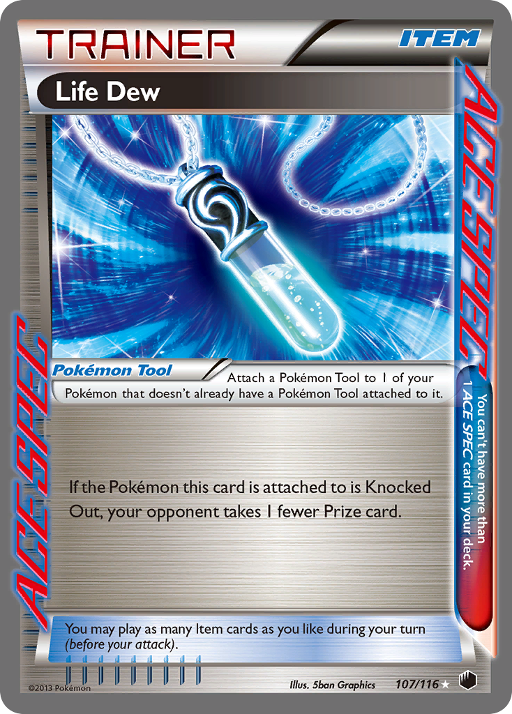Life Dew 107/116 Pokémon card from Plasma Freeze (2013), English Rare ACE