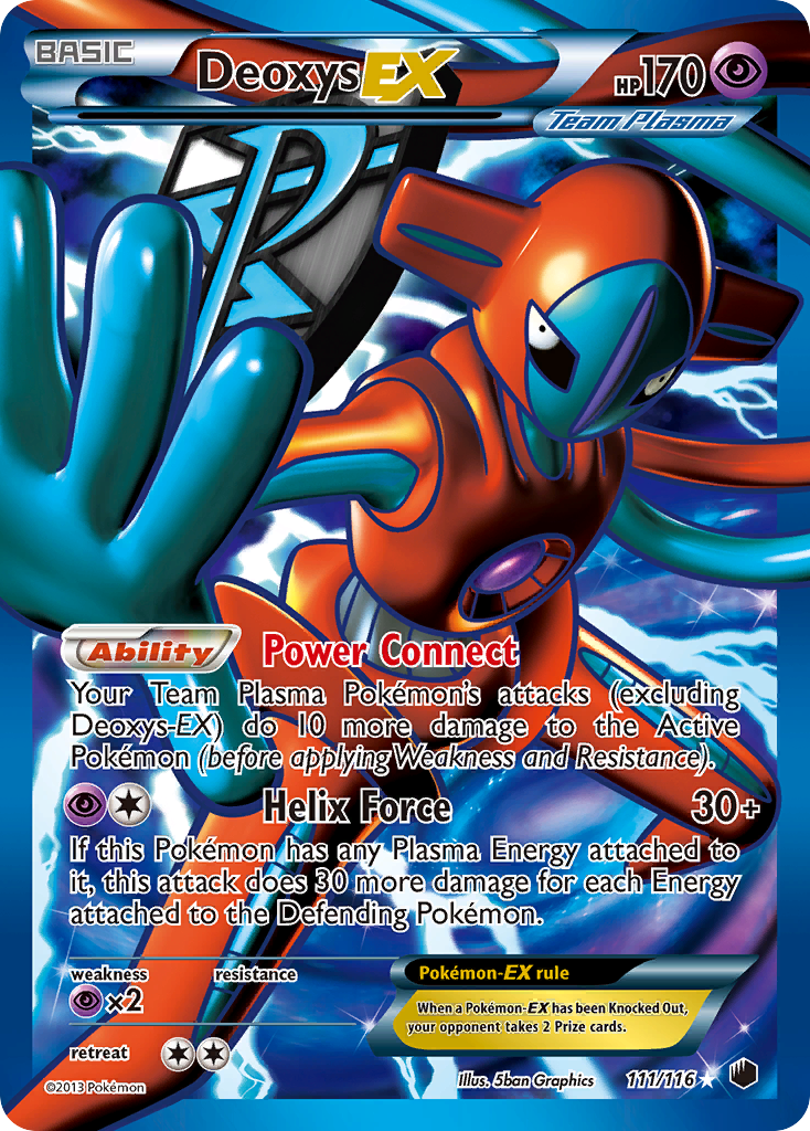 Deoxys-EX 111/116 Pokémon card from Plasma Freeze (2013), English Rare Ultra