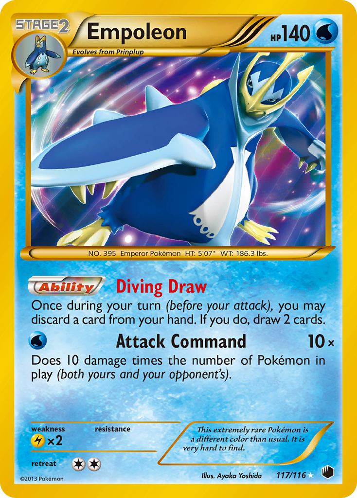 Empoleon 117/116 Pokémon card from Plasma Freeze (2013), English Rare Secret