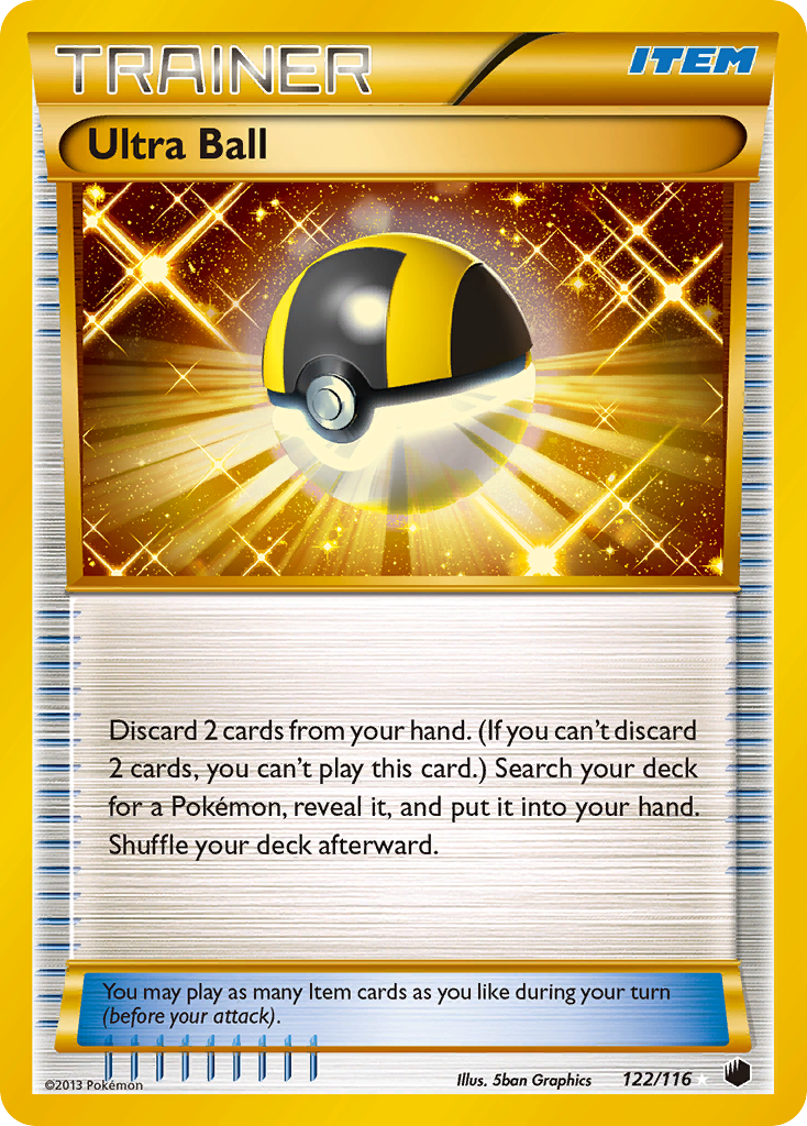 Ultra Ball 122/116 Pokémon card from Plasma Freeze (2013), English Rare Secret