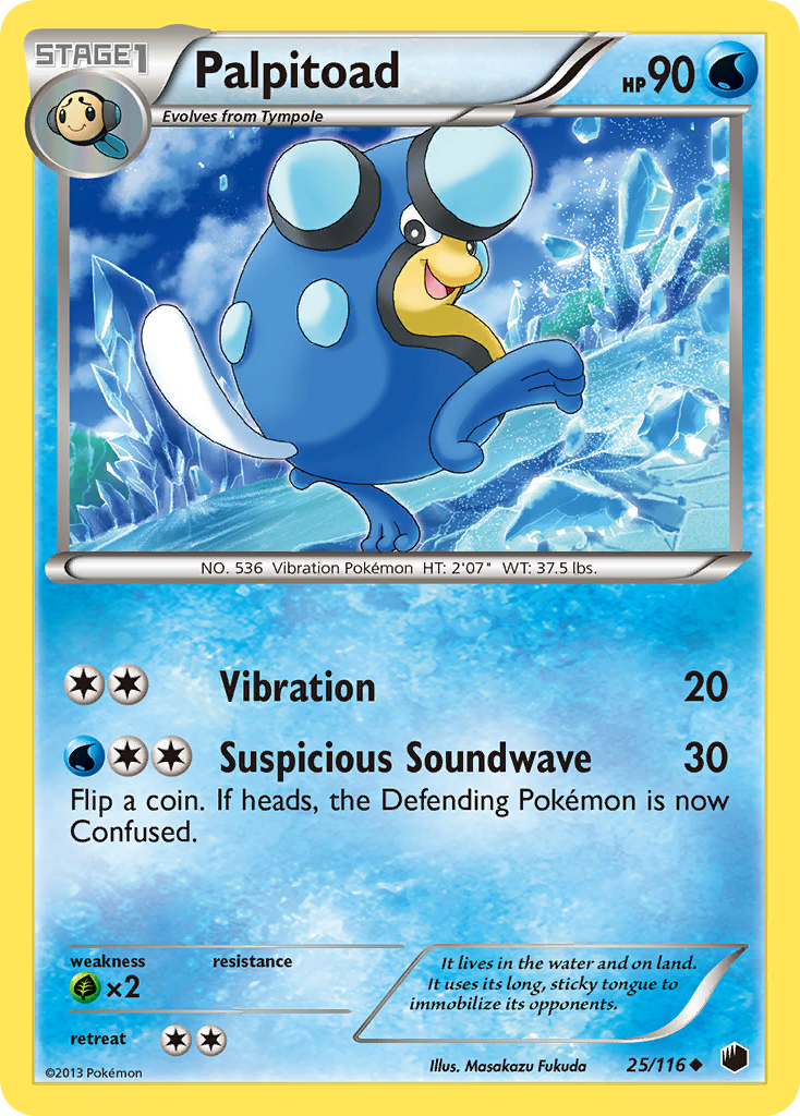 Palpitoad 25/116 Pokémon card from Plasma Freeze (2013), English Uncommon