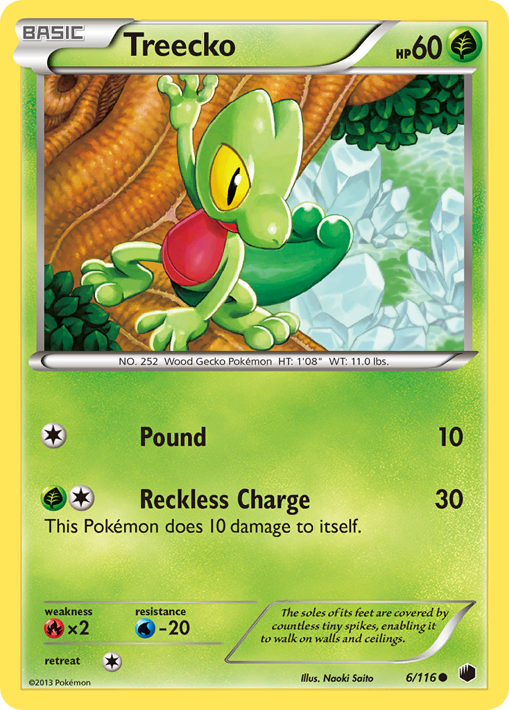 Treecko 6/116 Pokémon card from Plasma Freeze (2013), English Common