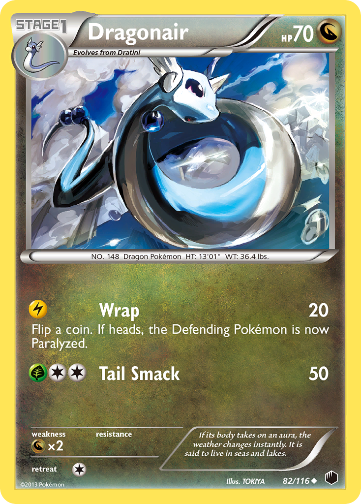 Dragonair 82/116 Pokémon card from Plasma Freeze (2013), English Uncommon