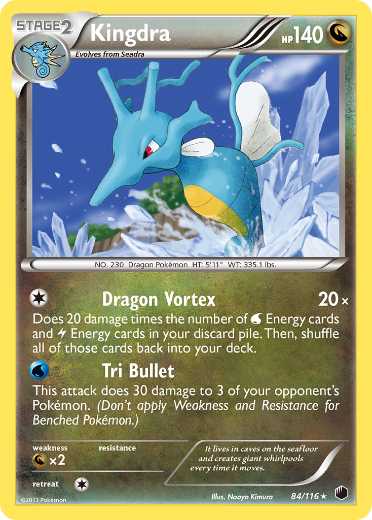 Kingdra 84/116 Pokémon card from Plasma Freeze (2013), English Rare Holo