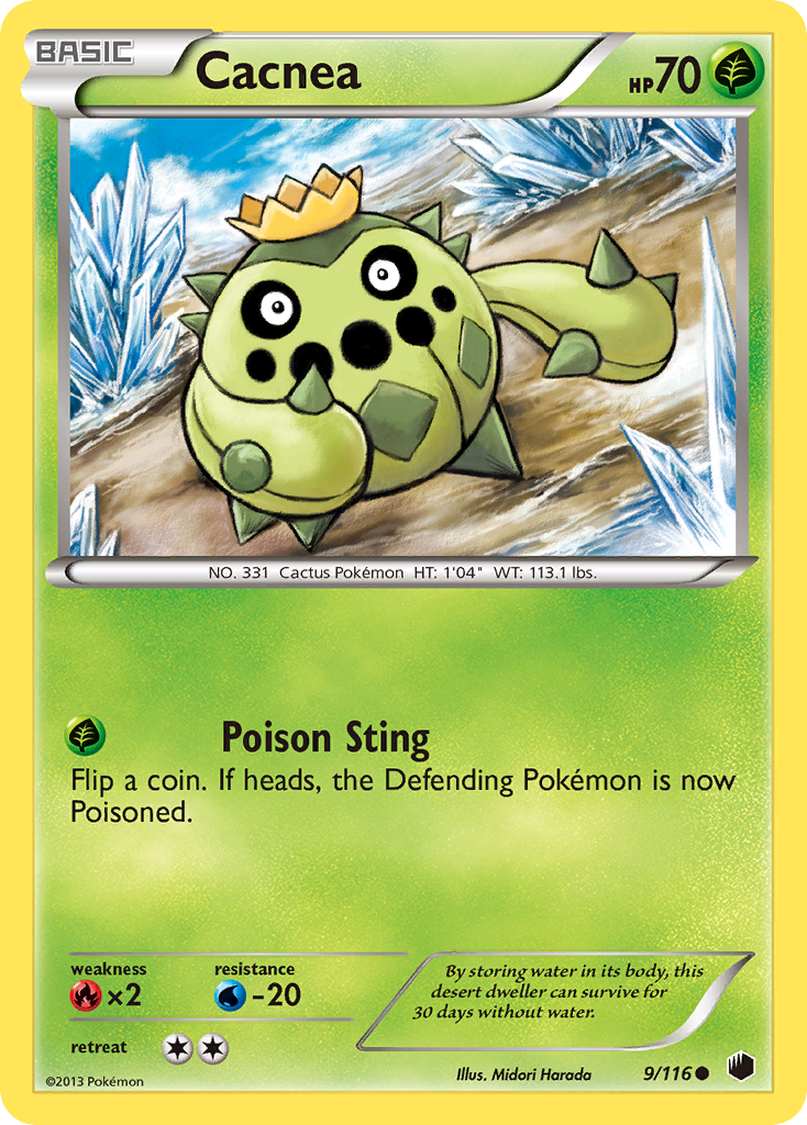 Cacnea 9/116 Pokémon card from Plasma Freeze (2013), English Common