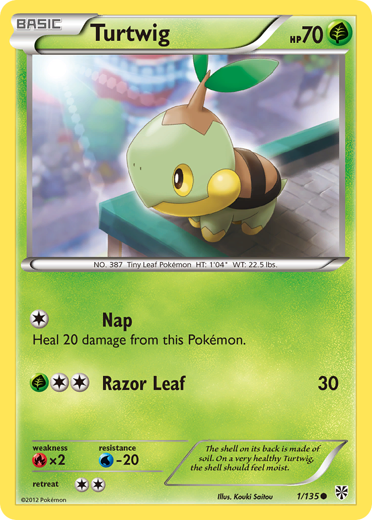 Turtwig 1/135 Pokémon card from Plasma Storm (2013), English Common