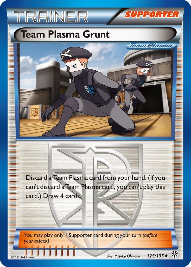 Team Plasma Grunt 125/135 Pokémon card from Plasma Storm (2013), English Uncommon