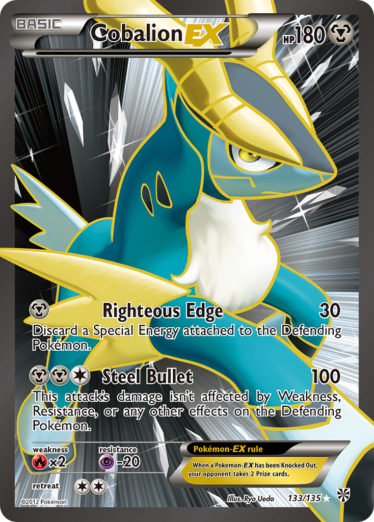 Cobalion-EX 133/135 Pokémon card from Plasma Storm (2013), English Rare Ultra