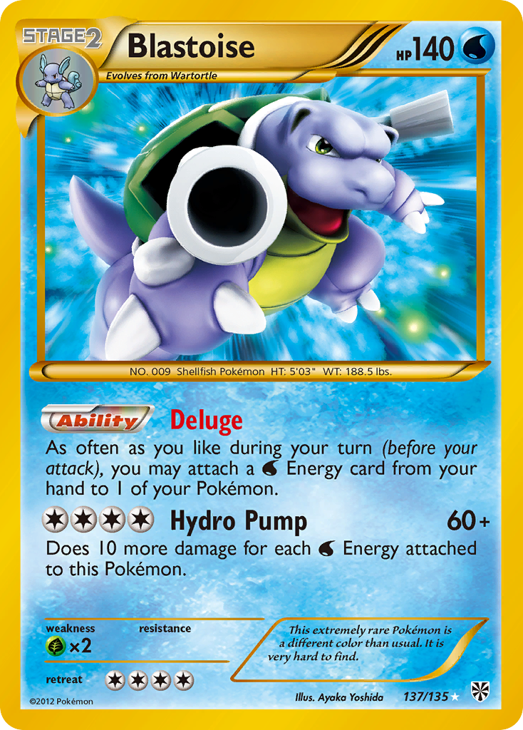 Blastoise 137/135 Pokémon card from Plasma Storm (2013), English Rare Secret