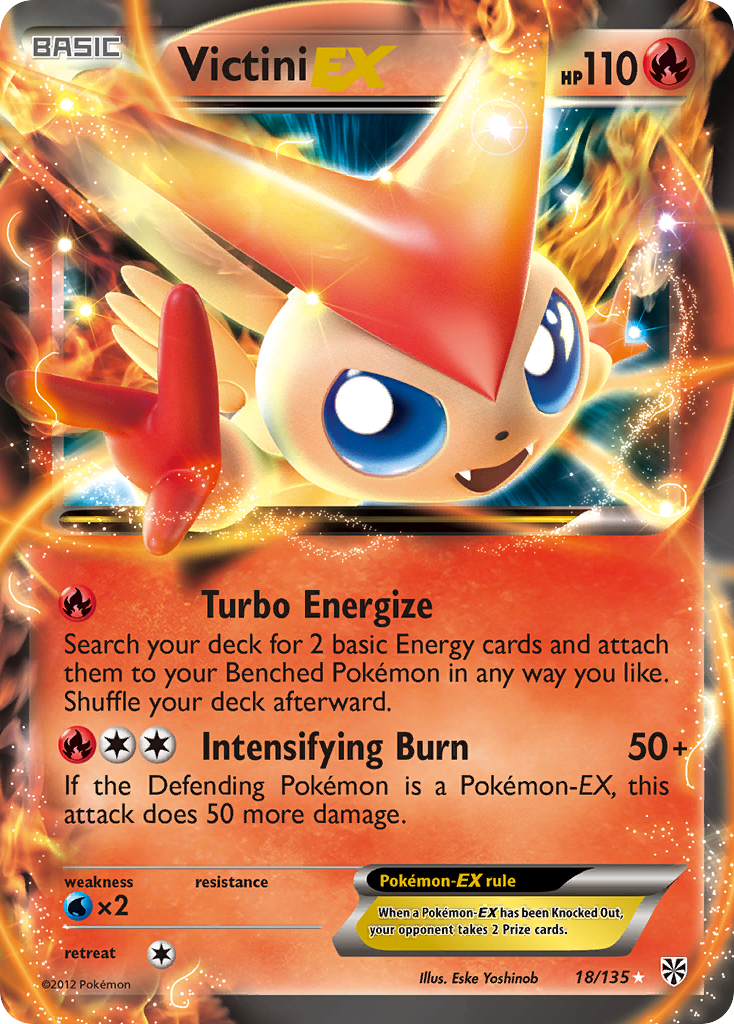 Victini-EX 18/135 Pokémon card from Plasma Storm (2013), English Rare Holo EX