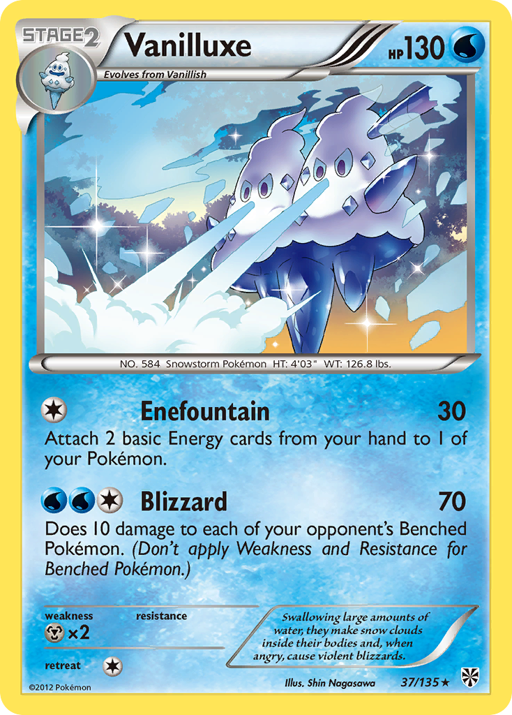 Vanilluxe 37/135 Pokémon card from Plasma Storm (2013), English Rare