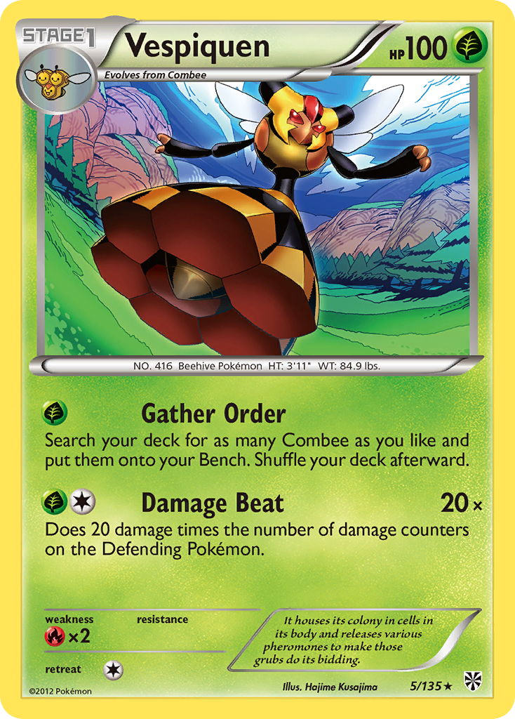 Vespiquen 5/135 Pokémon card from Plasma Storm (2013), English Rare