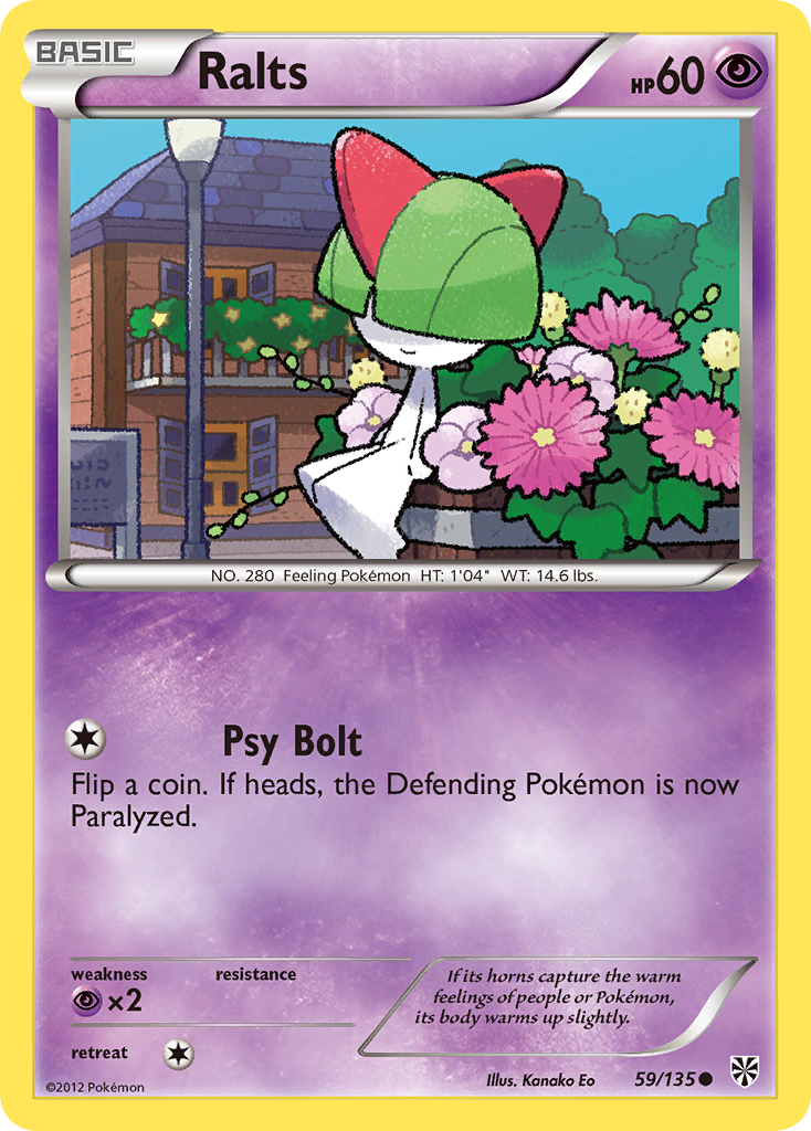 Ralts 59/135 Pokémon card from Plasma Storm (2013), English Common