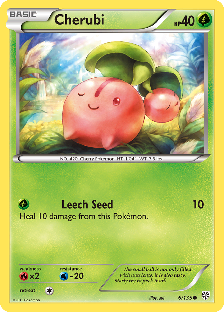 Cherubi 6/135 Pokémon card from Plasma Storm (2013), English Common