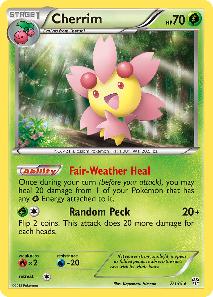 Cherrim 7/135 Pokémon card from Plasma Storm (2013), English Rare