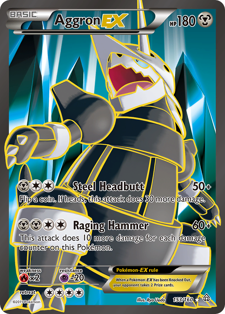 Aggron-EX 153/160 English Pokémon card from Primal Clash (2015)