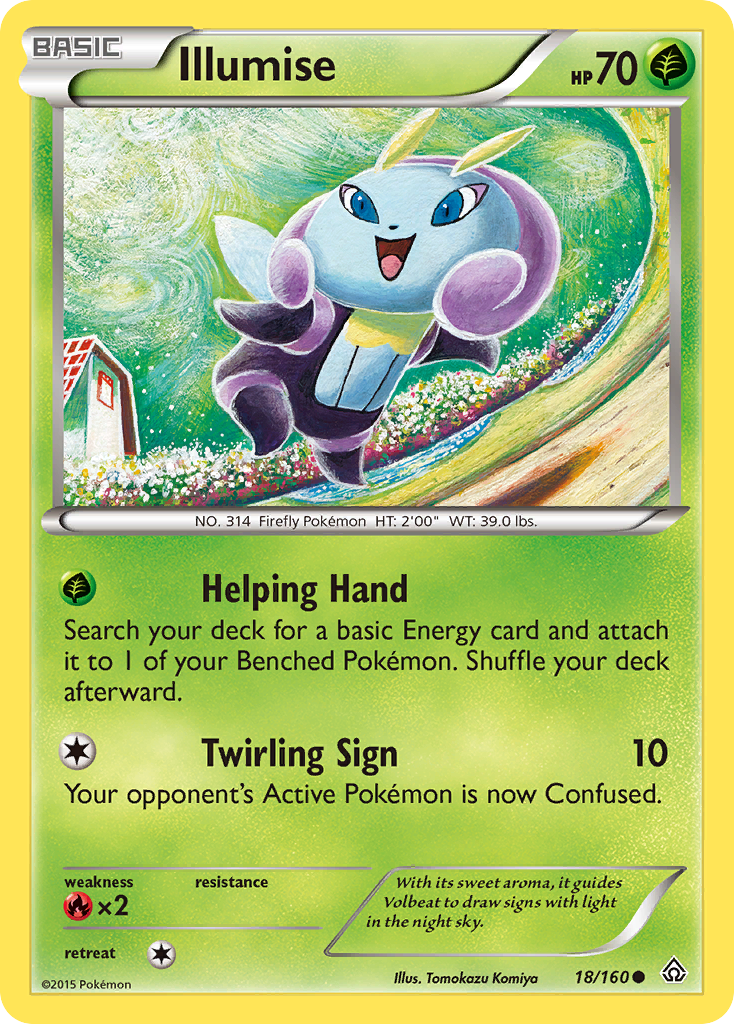 Illumise 18/160 English Pokémon card from Primal Clash (2015)