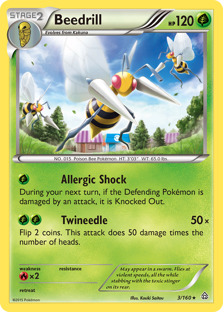 Beedrill 3/160 English Pokémon card from Primal Clash (2015)