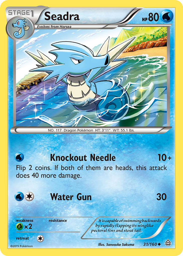 Seadra 31/160 English Pokémon card from Primal Clash (2015)
