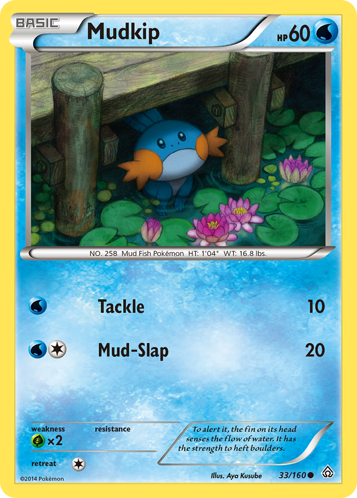Mudkip 33/160 English Pokémon card from Primal Clash (2015)