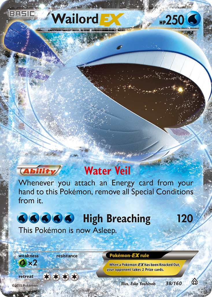 Wailord-EX 38/160 English Pokémon card from Primal Clash (2015)