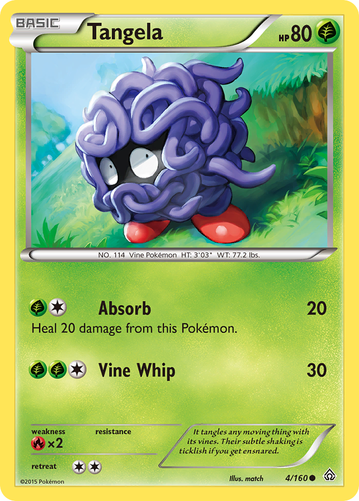 Tangela 4/160 English Pokémon card from Primal Clash (2015)
