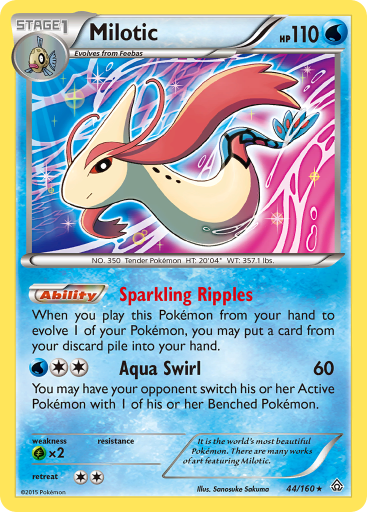 Milotic 44/160 English Pokémon card from Primal Clash (2015)